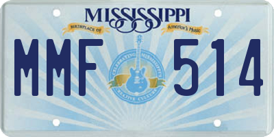 MS license plate MMF514
