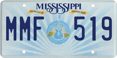 MS license plate MMF519