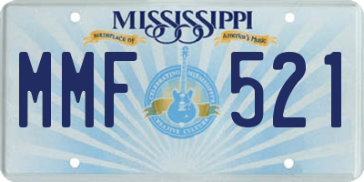 MS license plate MMF521