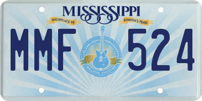 MS license plate MMF524