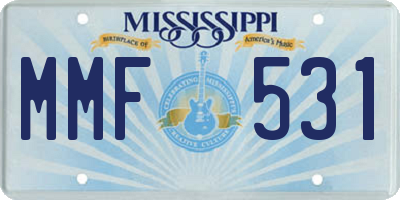 MS license plate MMF531