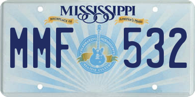 MS license plate MMF532