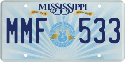 MS license plate MMF533
