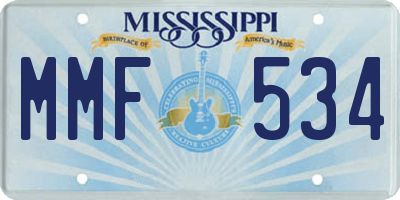 MS license plate MMF534