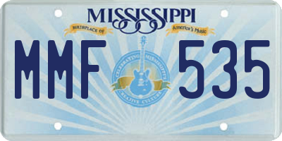 MS license plate MMF535