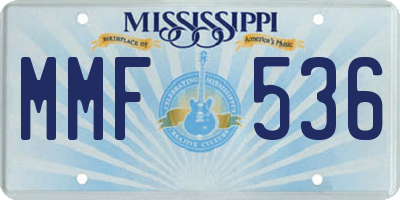 MS license plate MMF536