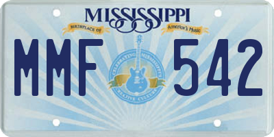 MS license plate MMF542