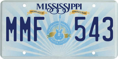 MS license plate MMF543