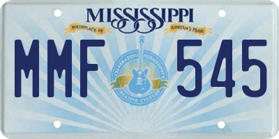 MS license plate MMF545