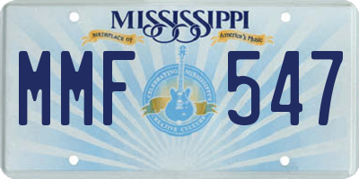 MS license plate MMF547