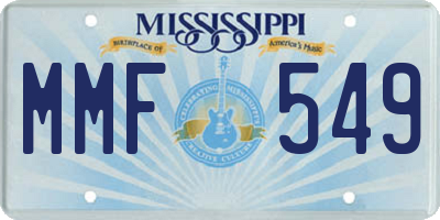 MS license plate MMF549