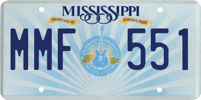 MS license plate MMF551