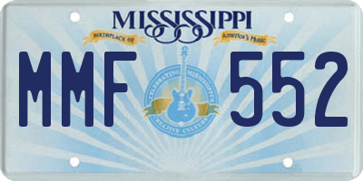 MS license plate MMF552