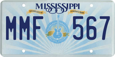 MS license plate MMF567