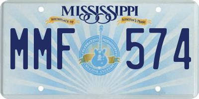 MS license plate MMF574