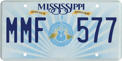 MS license plate MMF577