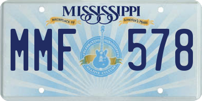 MS license plate MMF578