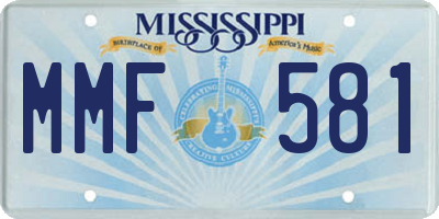 MS license plate MMF581