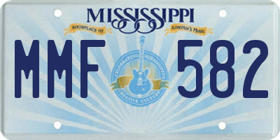 MS license plate MMF582