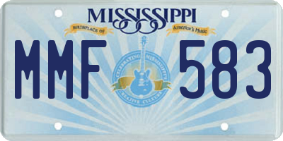 MS license plate MMF583