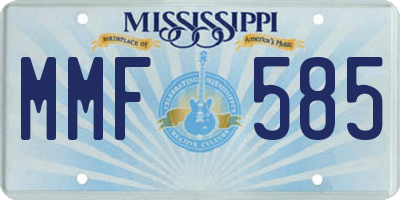 MS license plate MMF585