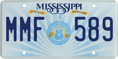 MS license plate MMF589