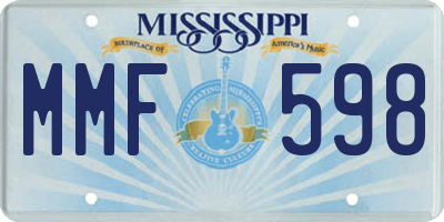 MS license plate MMF598