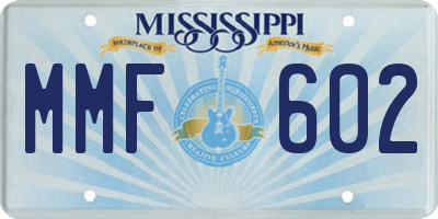 MS license plate MMF602