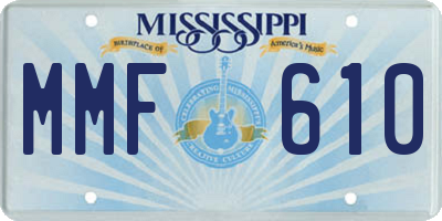 MS license plate MMF610