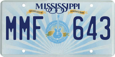 MS license plate MMF643