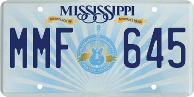 MS license plate MMF645
