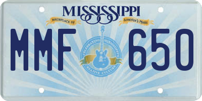 MS license plate MMF650