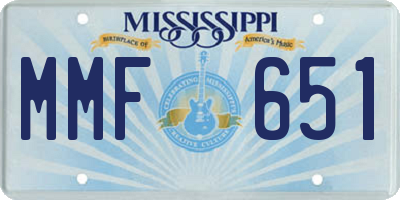 MS license plate MMF651