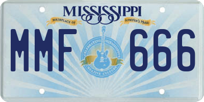 MS license plate MMF666
