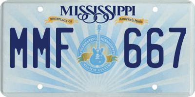 MS license plate MMF667