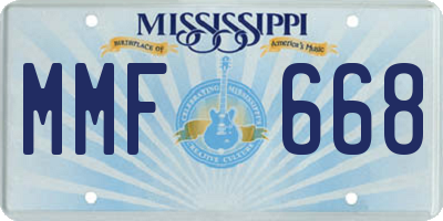MS license plate MMF668