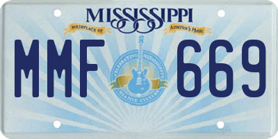 MS license plate MMF669