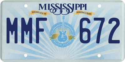 MS license plate MMF672