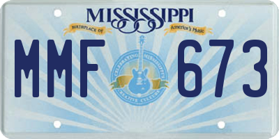 MS license plate MMF673