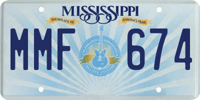 MS license plate MMF674