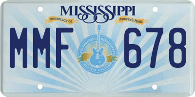 MS license plate MMF678