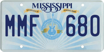 MS license plate MMF680