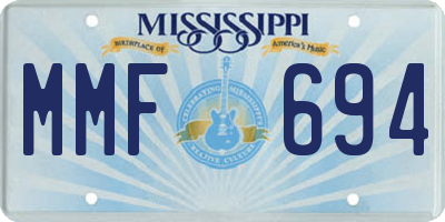 MS license plate MMF694