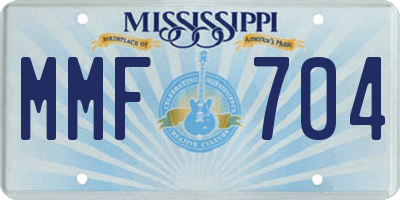 MS license plate MMF704