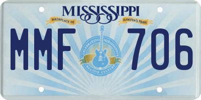 MS license plate MMF706