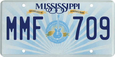 MS license plate MMF709