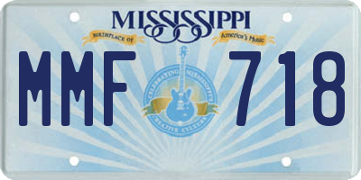 MS license plate MMF718
