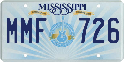 MS license plate MMF726