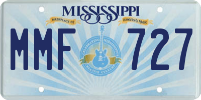 MS license plate MMF727