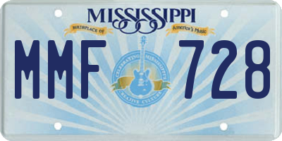 MS license plate MMF728